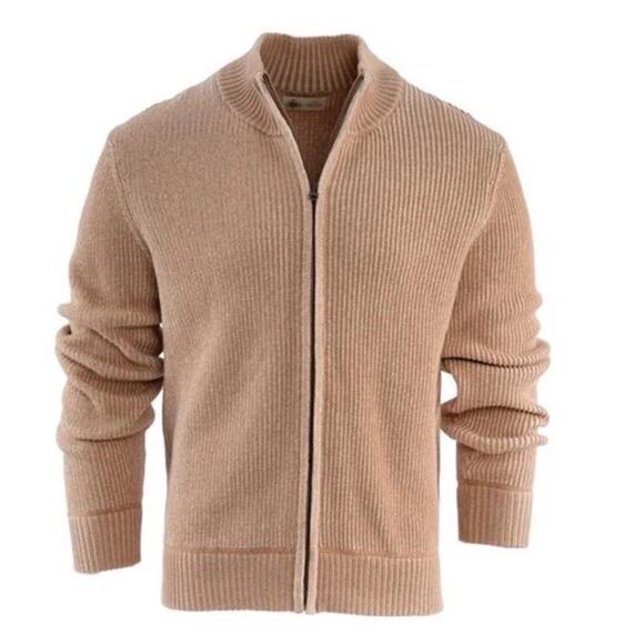 The Territory Ahead Khaki Alpine Ace Zip Cardigan Men' XL Ribbed Zip Grandpacore - Picture 2 of 10